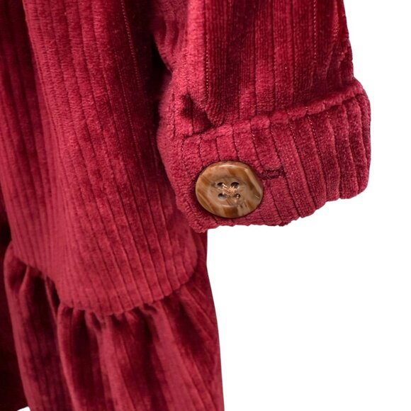 Biscotti Girls Dress Size 7 Holiday Red Stretch Velour Tiered Pullover Christmas - Picture 7 of 8